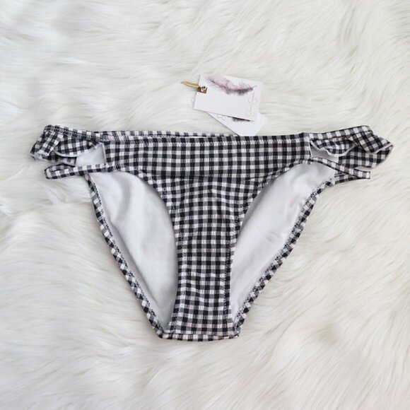 NEW Jessica Simpson Black White Gingham Print Bikini Set Size Medium - Picture 8 of 11